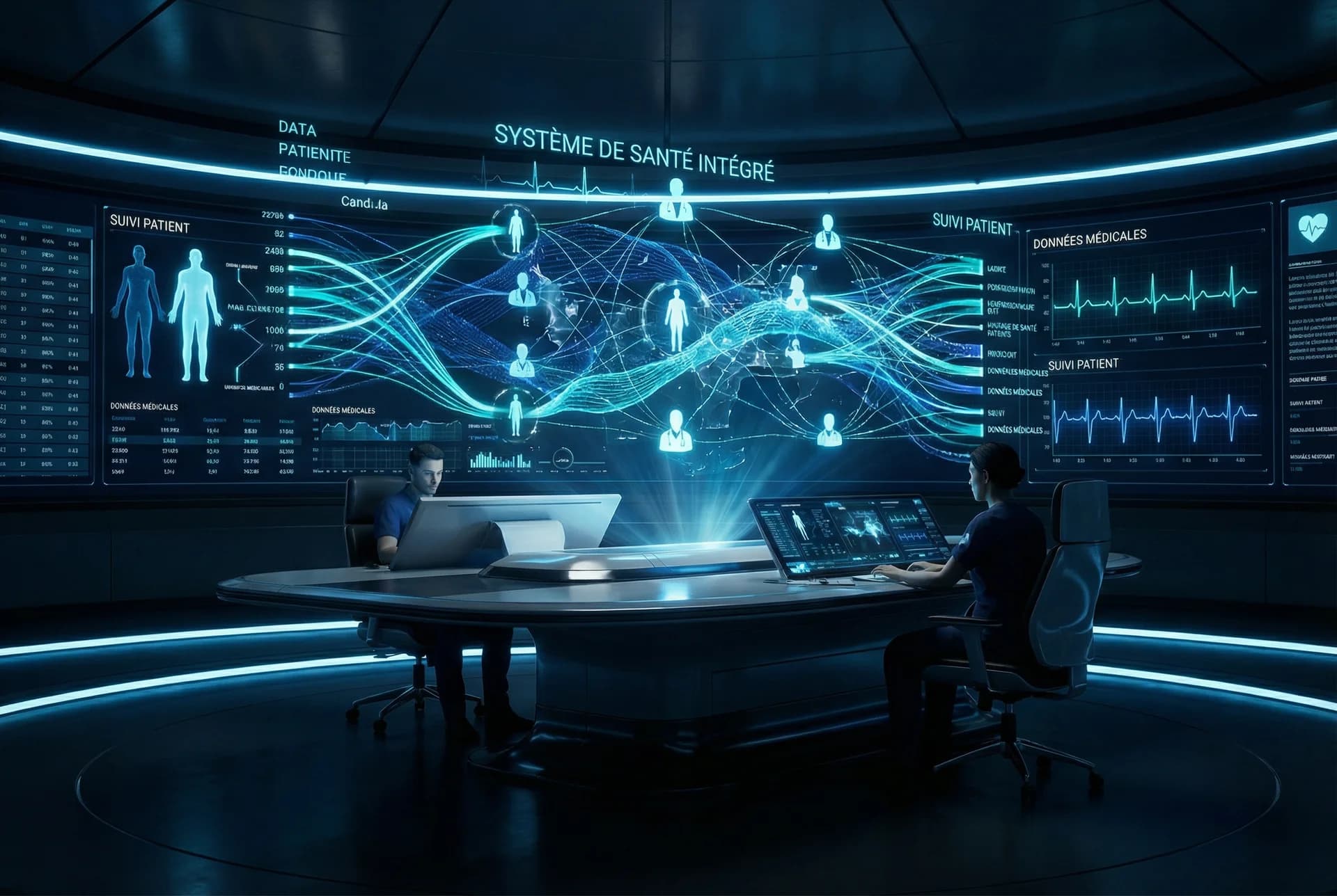 Système de Santé Intégré - Interface futuriste MED²